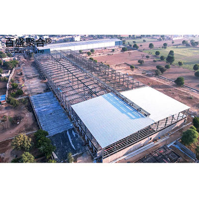 कंस्ट्रक्शन कंपनी हॉल के लिए ग्रेड Q235/Q345B पूर्वनिर्मित इस्पात संरचना भवन