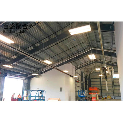 स्टील वर्कशॉप Utilizing Solid H-shape Steel Beam Main Frame in Modern Prefab Building आधुनिक प्रीफैब बिल्डिंग में स्टील बीम मुख्य फ्रेम का उपयोग करना