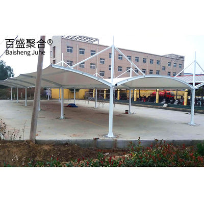 Mmbrane कपड़े पीवीडीएफ/पीटीएफई पाल खत्म स्टील धातु Carport Canopy