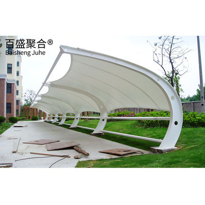 Mmbrane कपड़े पीवीडीएफ/पीटीएफई पाल खत्म स्टील धातु Carport Canopy