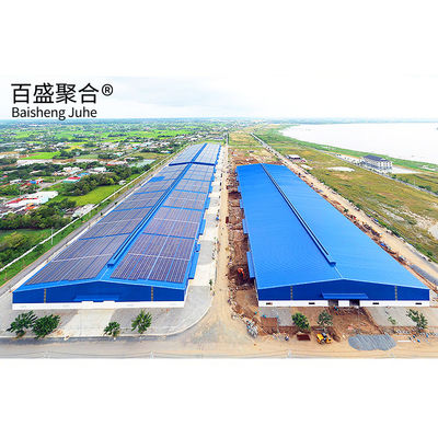 Prefabricated Steel Structure Warehouse with Punching Processing Service GB मानक के साथ पूर्वनिर्मित स्टील संरचना भंडारण